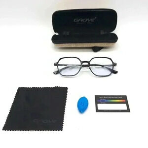 Gaoye Ladies blue blocker black glasses with case NEW